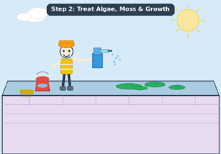 Treat algae, moss and growth.