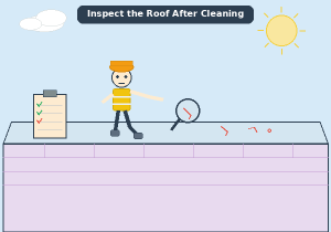 Inspect the roof after cleaning.