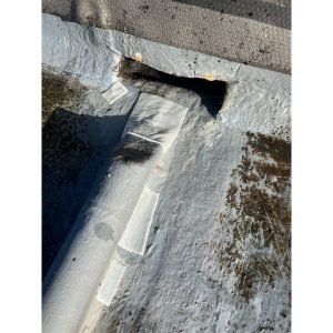 Repaired fibreglass roof cracks