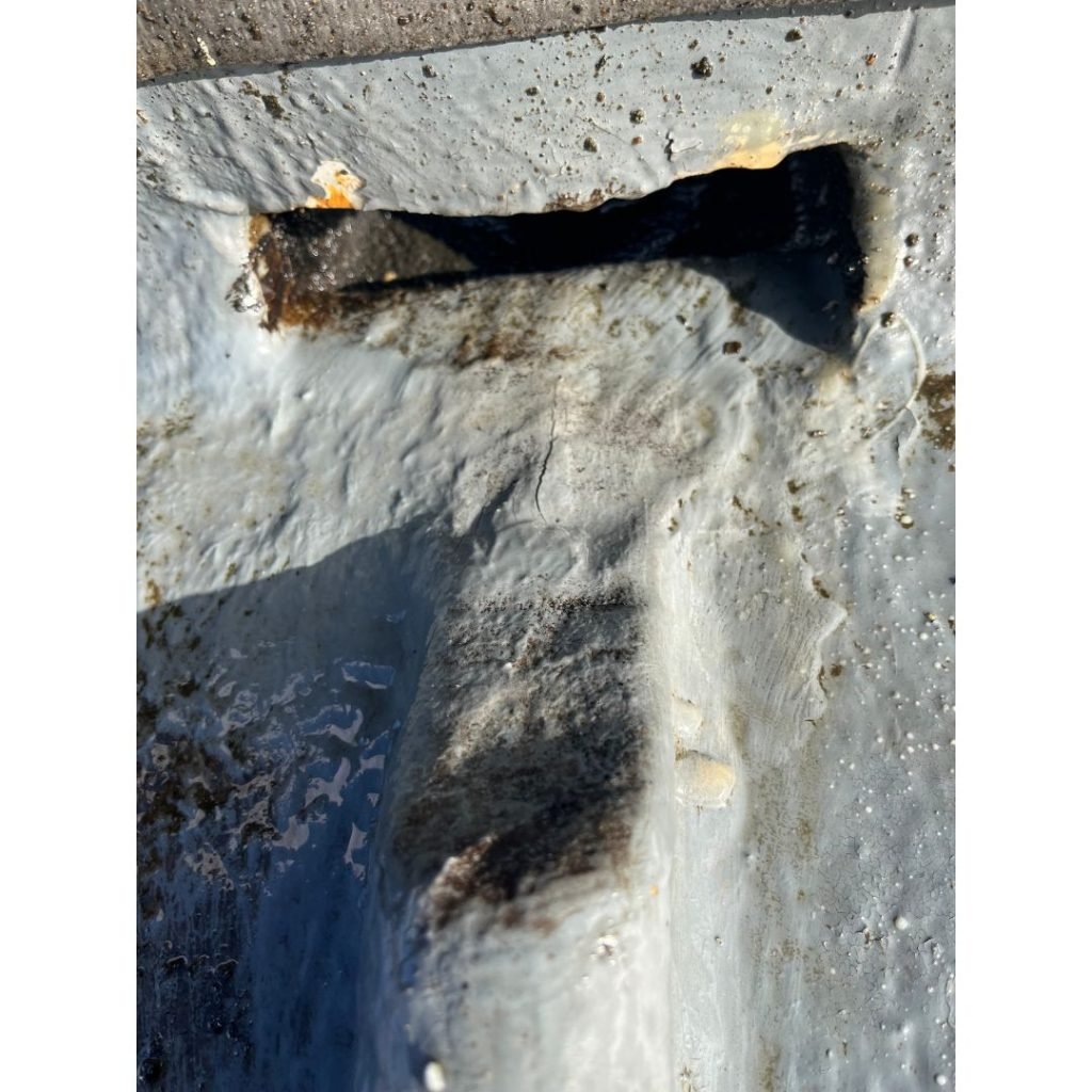 Hairline cracks on fibreglass roof